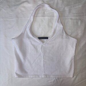 Brandy Melville USA Crop White Halter Top